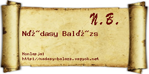 Nádasy Balázs névjegykártya